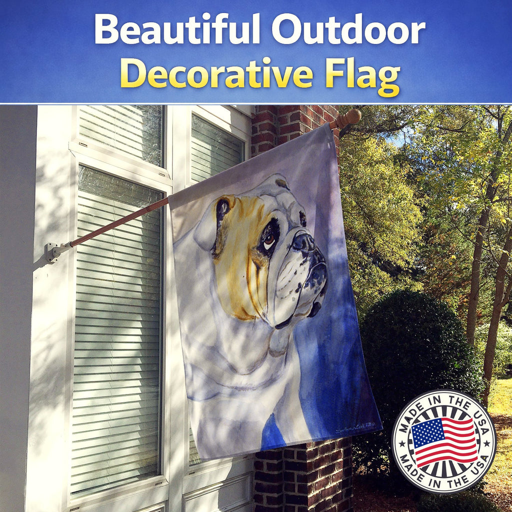 English Bulldog House Flag 28x40 Porch Sleeve Pole Decorative Outside Yard Banner Artwork Wall Hanging, Polyester