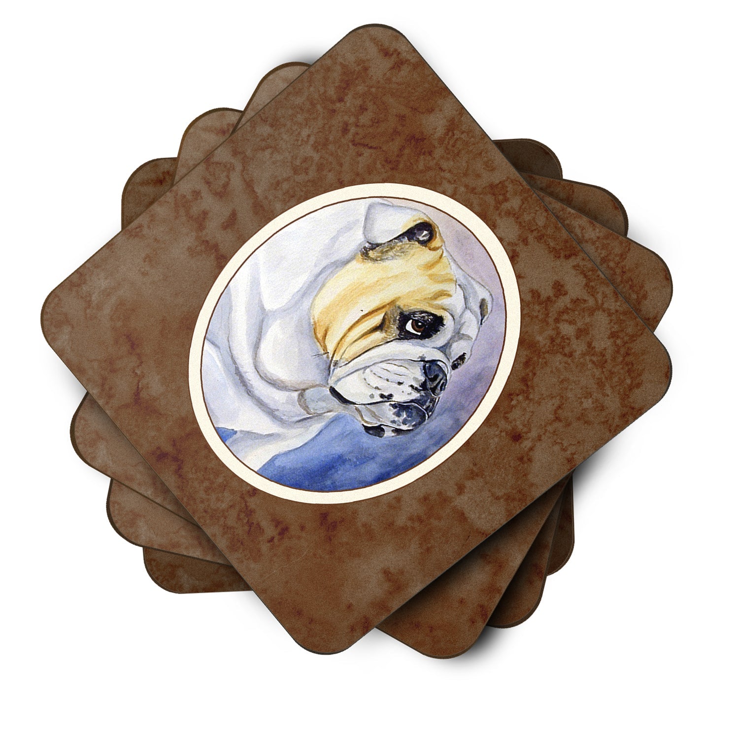 English Bulldog Foam Coasters Set of 4 Cup Coasters for Indoor Outdoor, Tabletop Protection, Anti Slip, Mouse pad Material