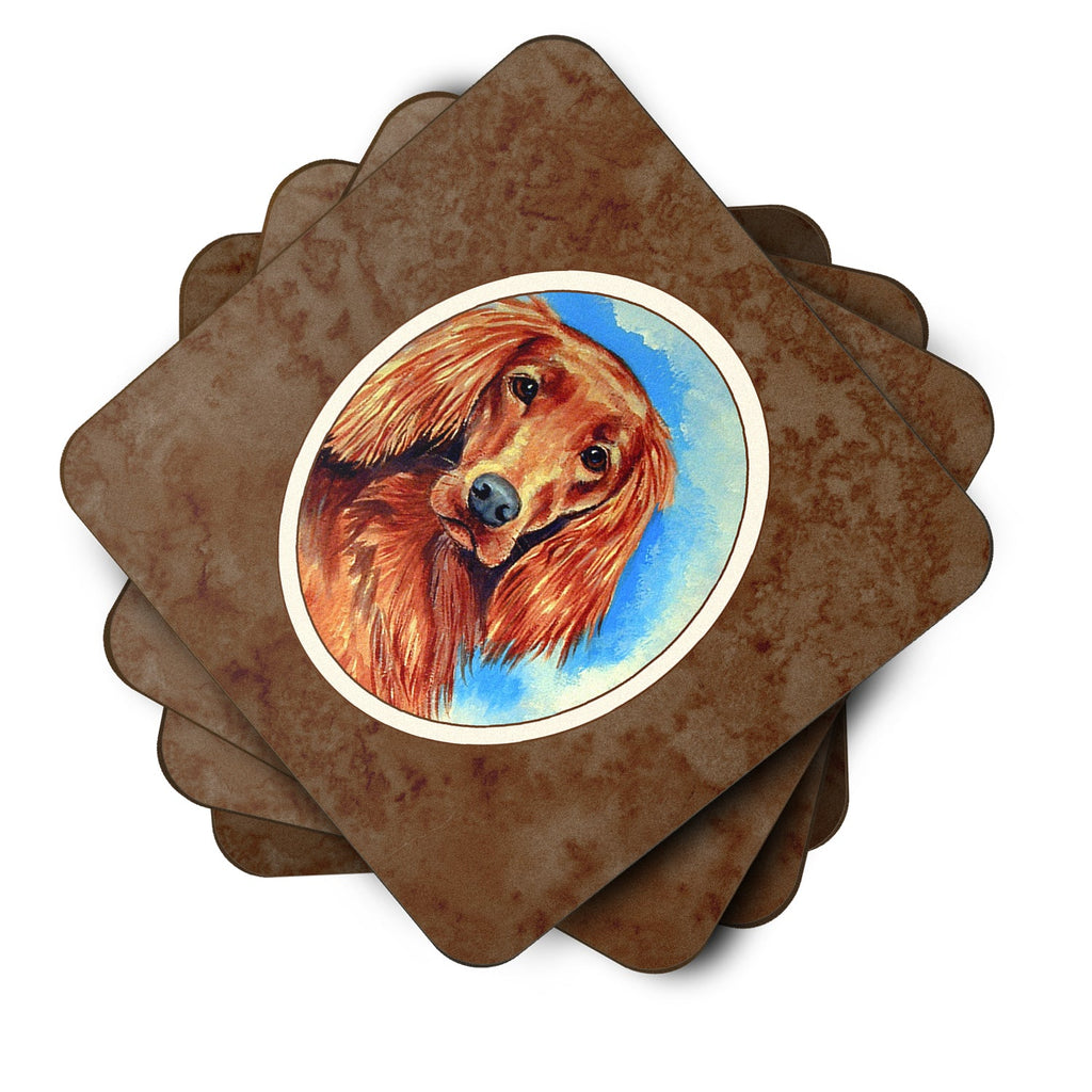 Irish Setter Foam Coasters Set of 4 Cup Coasters for Indoor Outdoor, Tabletop Protection, Anti Slip, Mouse pad Material