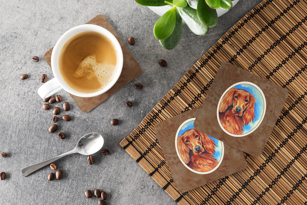 Irish Setter Foam Coasters Set of 4 Cup Coasters for Indoor Outdoor, Tabletop Protection, Anti Slip, Mouse pad Material
