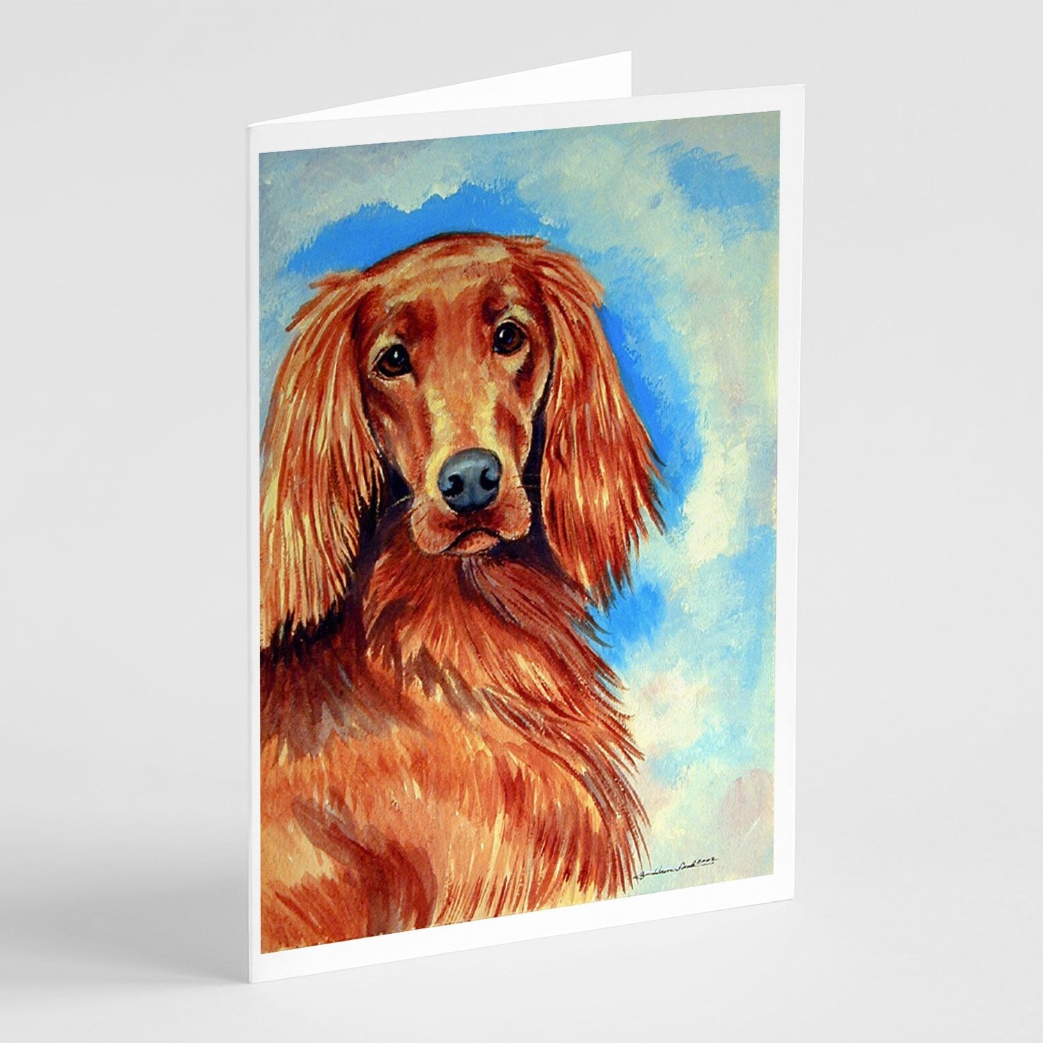 Irish Setter Greeting Cards Pack of 8 Blank Cards with Envelopes Whimsical A7 Size 5x7