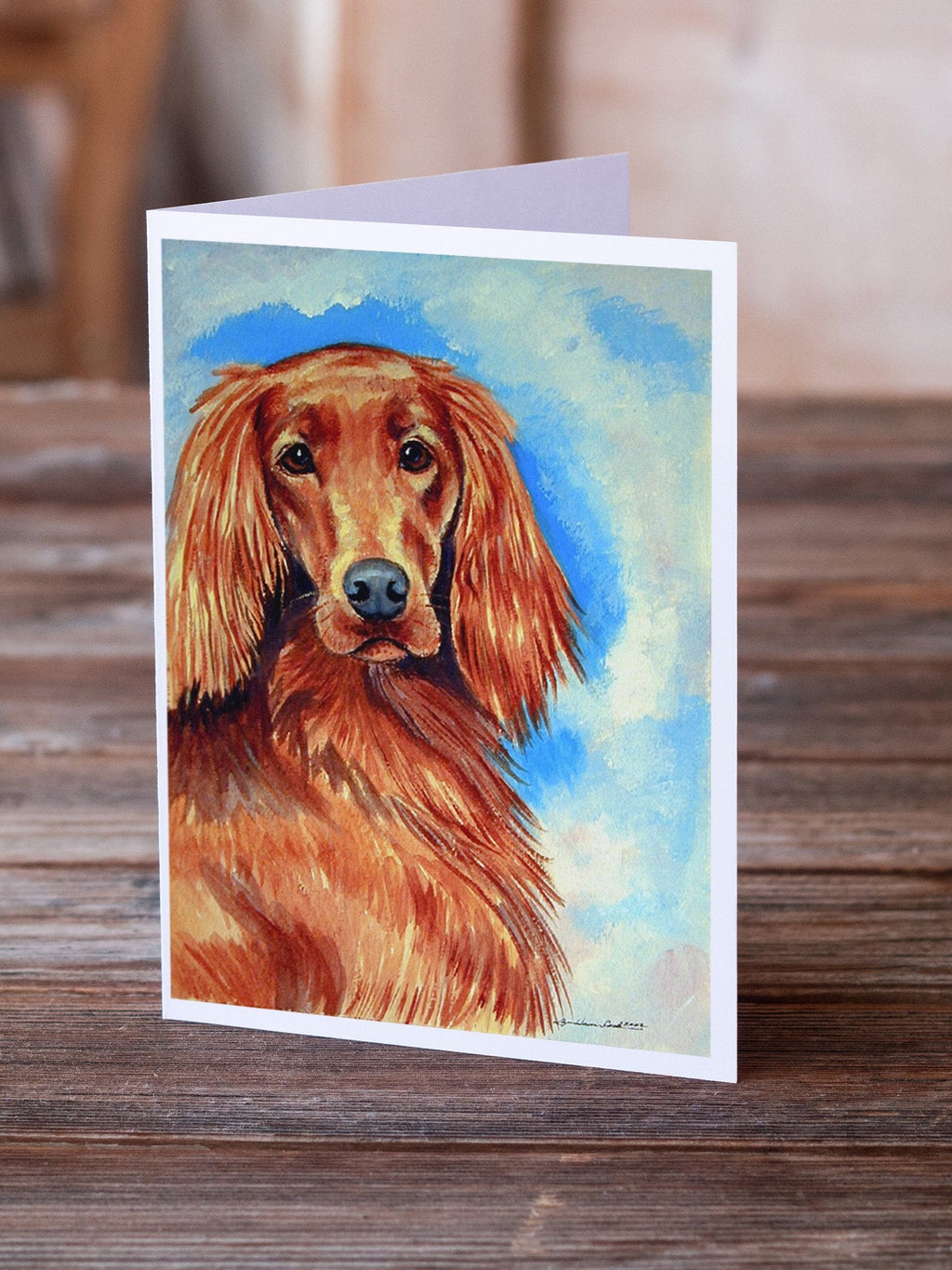 Irish Setter Greeting Cards Pack of 8 Blank Cards with Envelopes Whimsical A7 Size 5x7