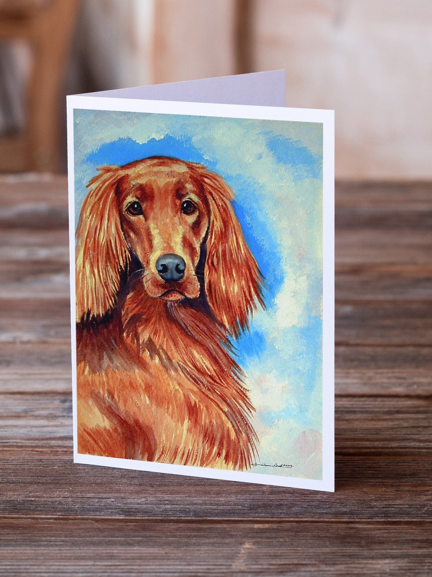 Irish Setter Greeting Cards Pack of 8 Blank Cards with Envelopes Whimsical A7 Size 5x7