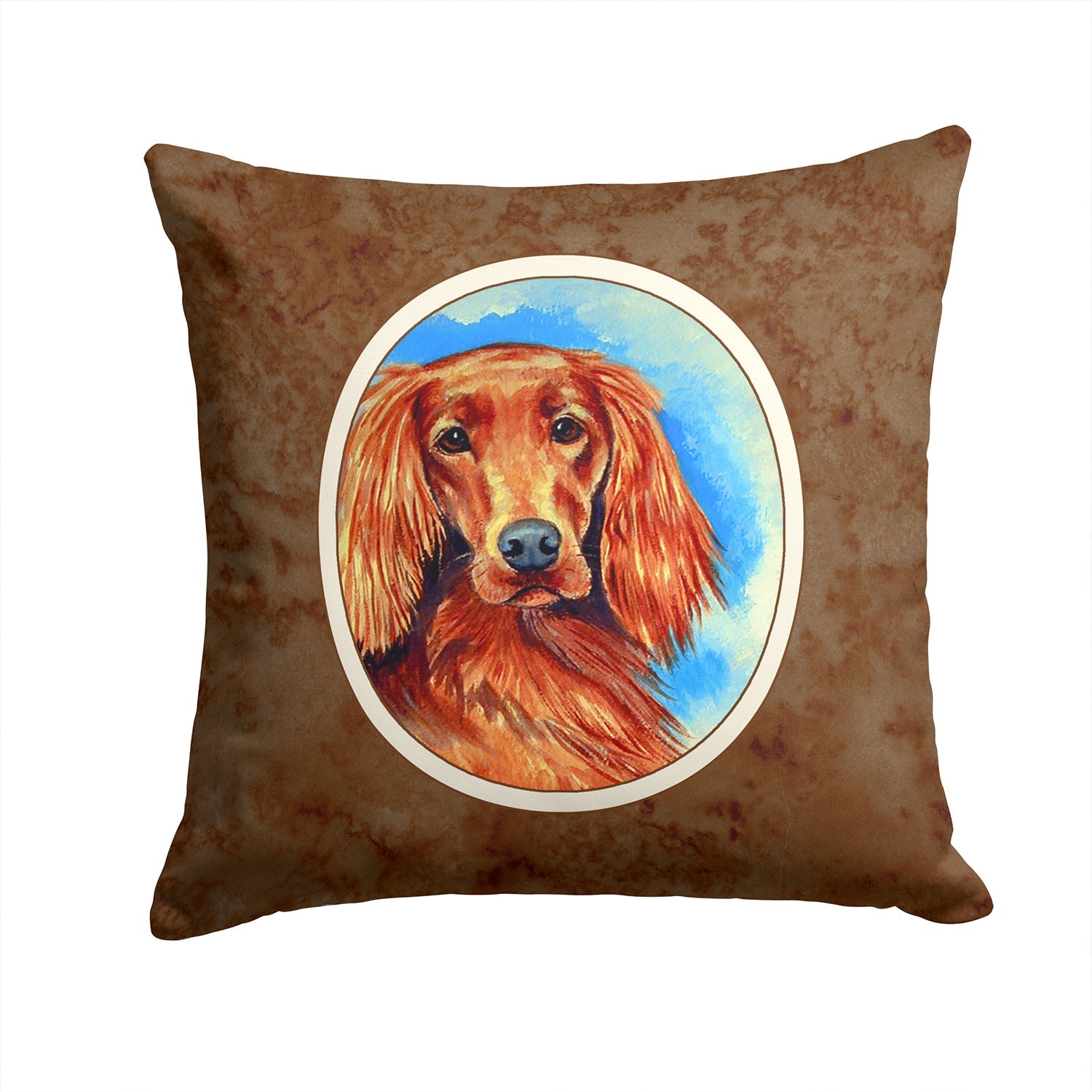 Irish Setter Decorative Throw Pillow 14x14 Indoor Outdoor Accent Cushion, Fabric Cover with Insert for Sofa, Bed, Porch & Living Room