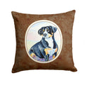 Entlebucher Mountain Dog Decorative Throw Pillow 14x14 Indoor Outdoor Accent Cushion, Fabric Cover with Insert for Sofa, Bed, Porch & Living Room