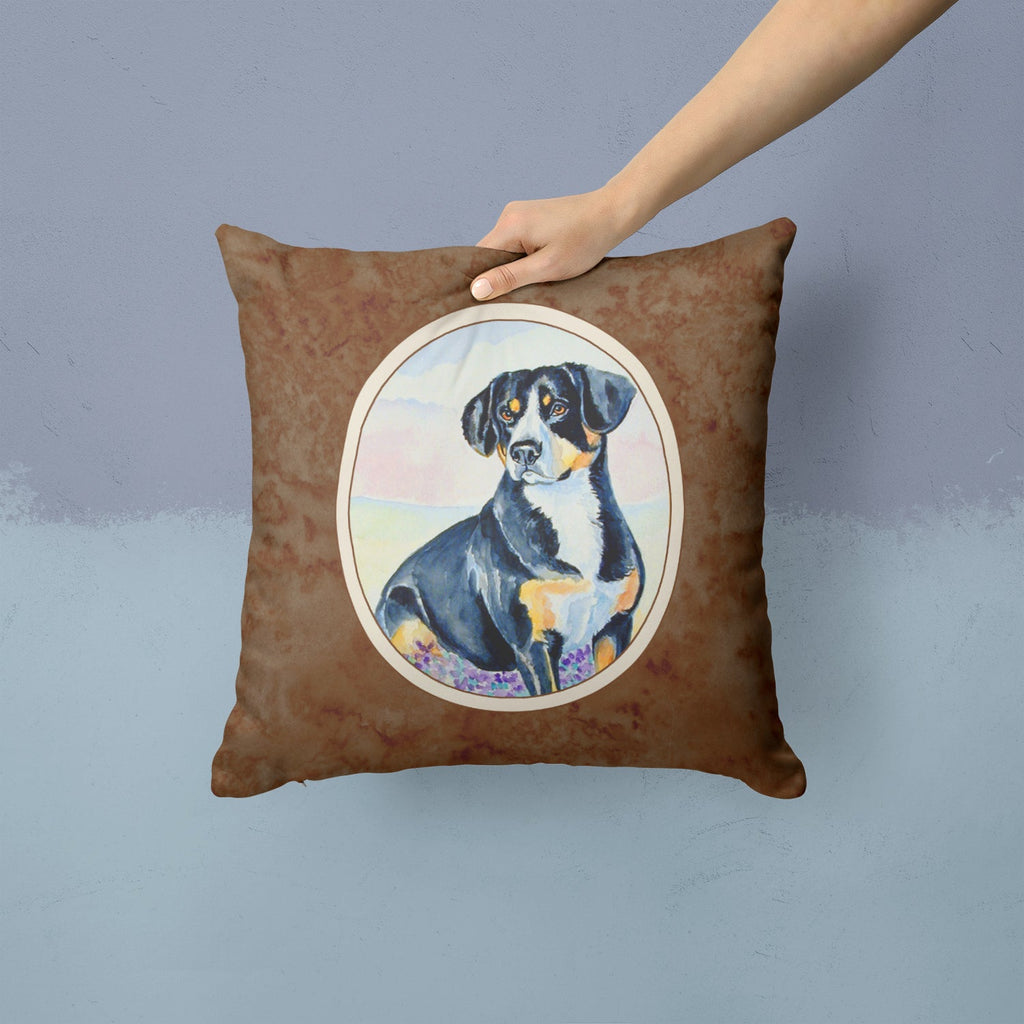 Entlebucher Mountain Dog Decorative Throw Pillow 14x14 Indoor Outdoor Accent Cushion, Fabric Cover with Insert for Sofa, Bed, Porch & Living Room