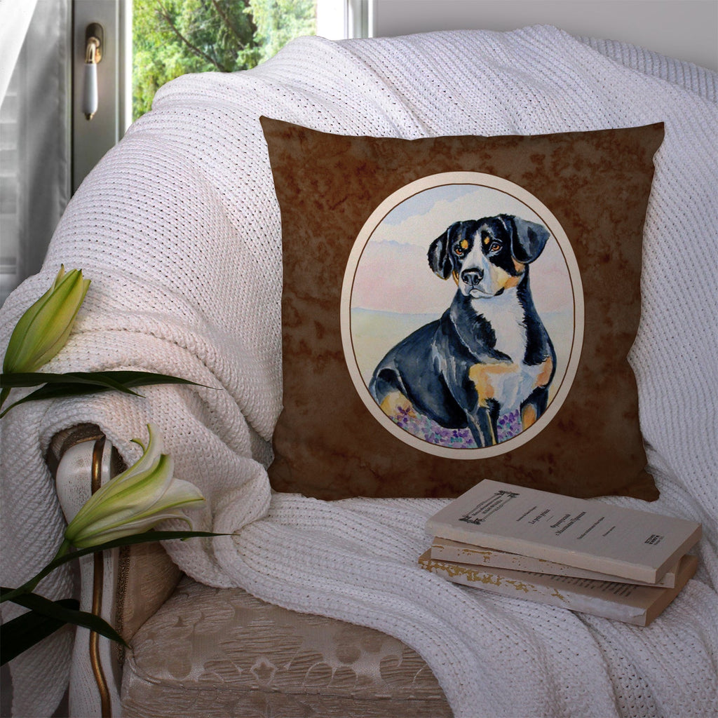 Entlebucher Mountain Dog Decorative Throw Pillow 14x14 Indoor Outdoor Accent Cushion, Fabric Cover with Insert for Sofa, Bed, Porch & Living Room