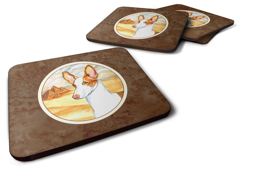 Ibizan Hound Foam Coasters Set of 4 Cup Coasters for Indoor Outdoor, Tabletop Protection, Anti Slip, Mouse pad Material