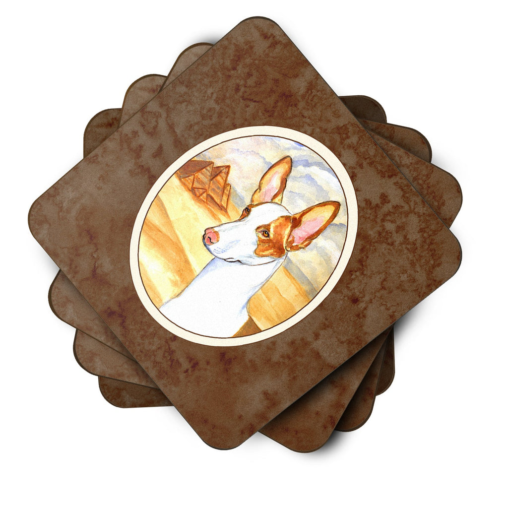 Ibizan Hound Foam Coasters Set of 4 Cup Coasters for Indoor Outdoor, Tabletop Protection, Anti Slip, Mouse pad Material