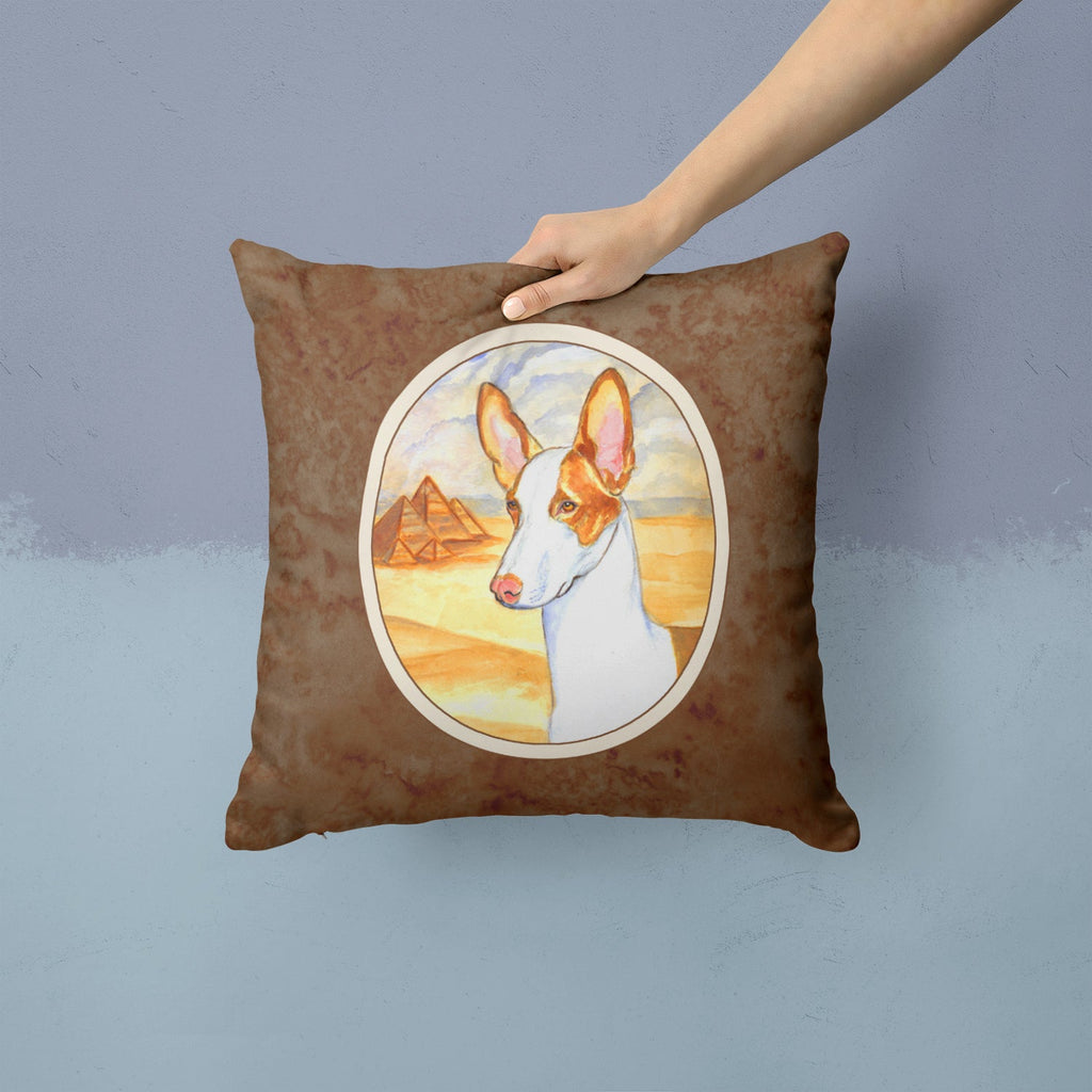 Ibizan Hound Decorative Throw Pillow 14x14 Indoor Outdoor Accent Cushion, Fabric Cover with Insert for Sofa, Bed, Porch & Living Room