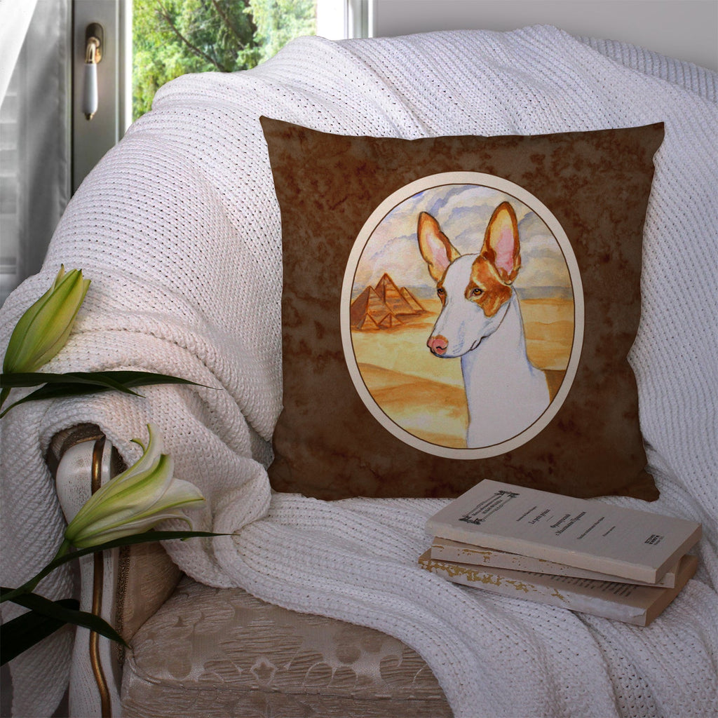 Ibizan Hound Decorative Throw Pillow 14x14 Indoor Outdoor Accent Cushion, Fabric Cover with Insert for Sofa, Bed, Porch & Living Room
