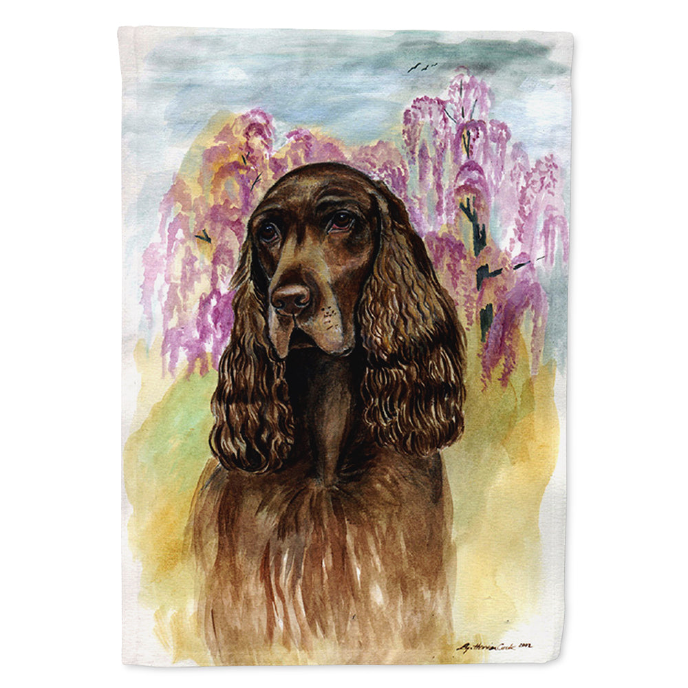 Field Spaniel House Flag 28x40 Porch Sleeve Pole Decorative Outside Yard Banner Artwork Wall Hanging, Polyester