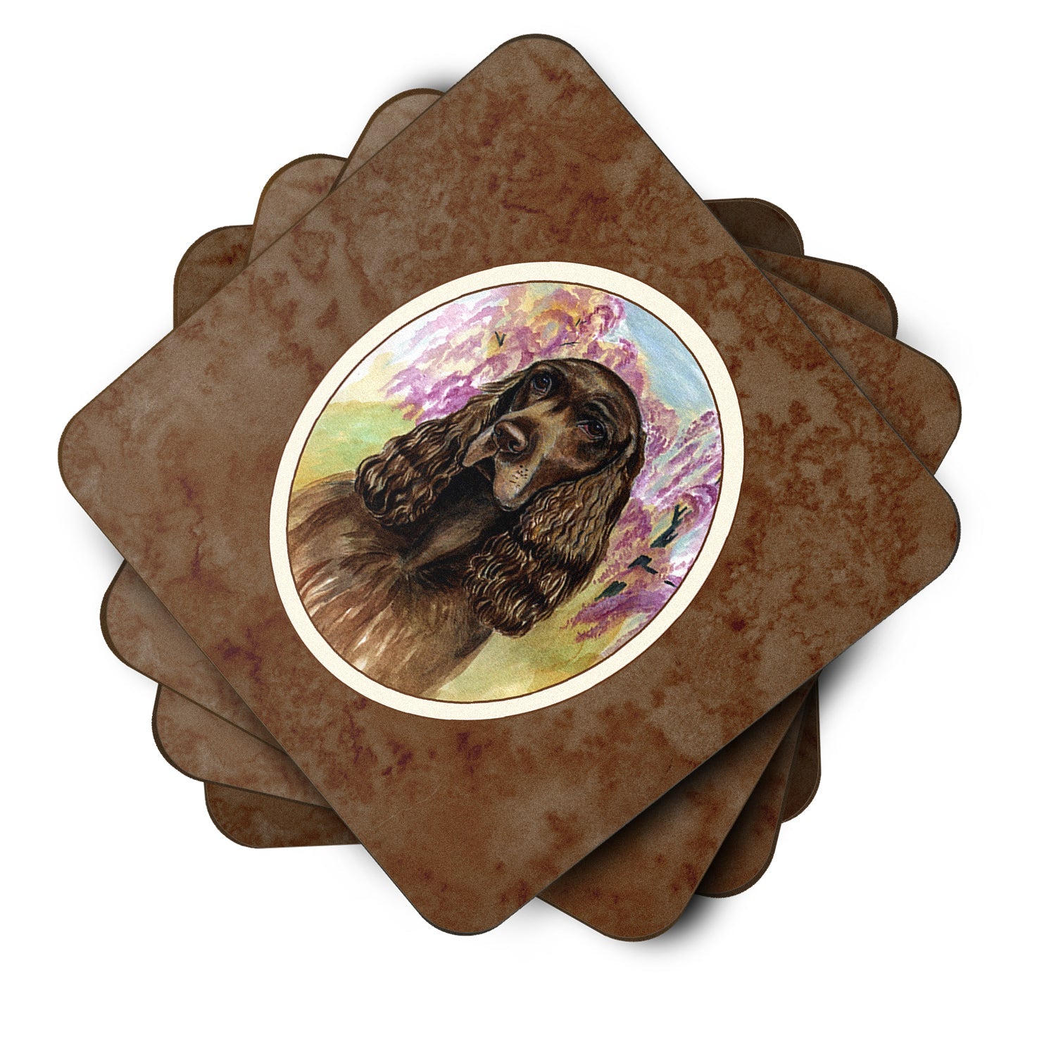 Field Spaniel Foam Coasters Set of 4 Cup Coasters for Indoor Outdoor, Tabletop Protection, Anti Slip, Mouse pad Material