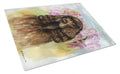 Field Spaniel Cutting Board Tempered Glass Kitchen Cutting Surface, Heat Resistant Chopping, Non-Slip Feet, Food Prep & Serving