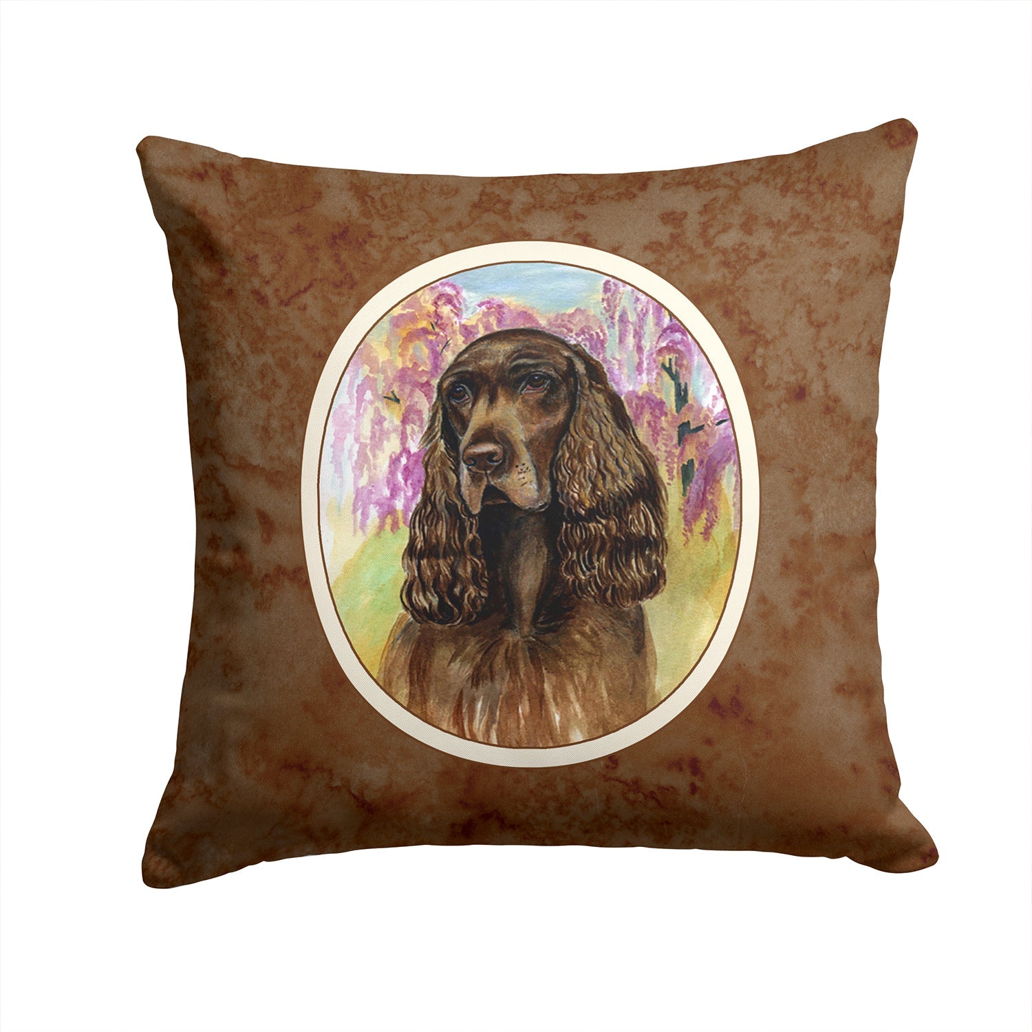 Field Spaniel Decorative Throw Pillow 14x14 Indoor Outdoor Accent Cushion, Fabric Cover with Insert for Sofa, Bed, Porch & Living Room