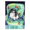 Japanese Chin in Momma's Chair House Flag 28x40 Porch Sleeve Pole Decorative Outside Yard Banner Artwork Wall Hanging, Polyester