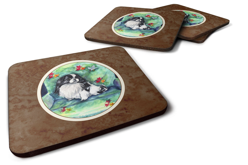 Japanese Chin in Momma's Chair Foam Coasters Set of 4 Cup Coasters for Indoor Outdoor, Tabletop Protection, Anti Slip, Mouse pad Material