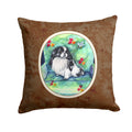 Japanese Chin in Momma's Chair Decorative Throw Pillow 14x14 Indoor Outdoor Accent Cushion, Fabric Cover with Insert for Sofa, Bed, Porch & Living Room