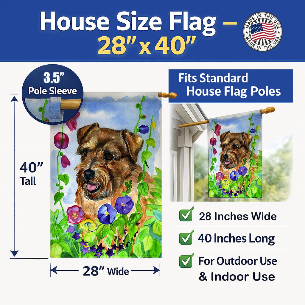 Norfolk Terrier House Flag 28x40 Porch Sleeve Pole Decorative Outside Yard Banner Artwork Wall Hanging, Polyester