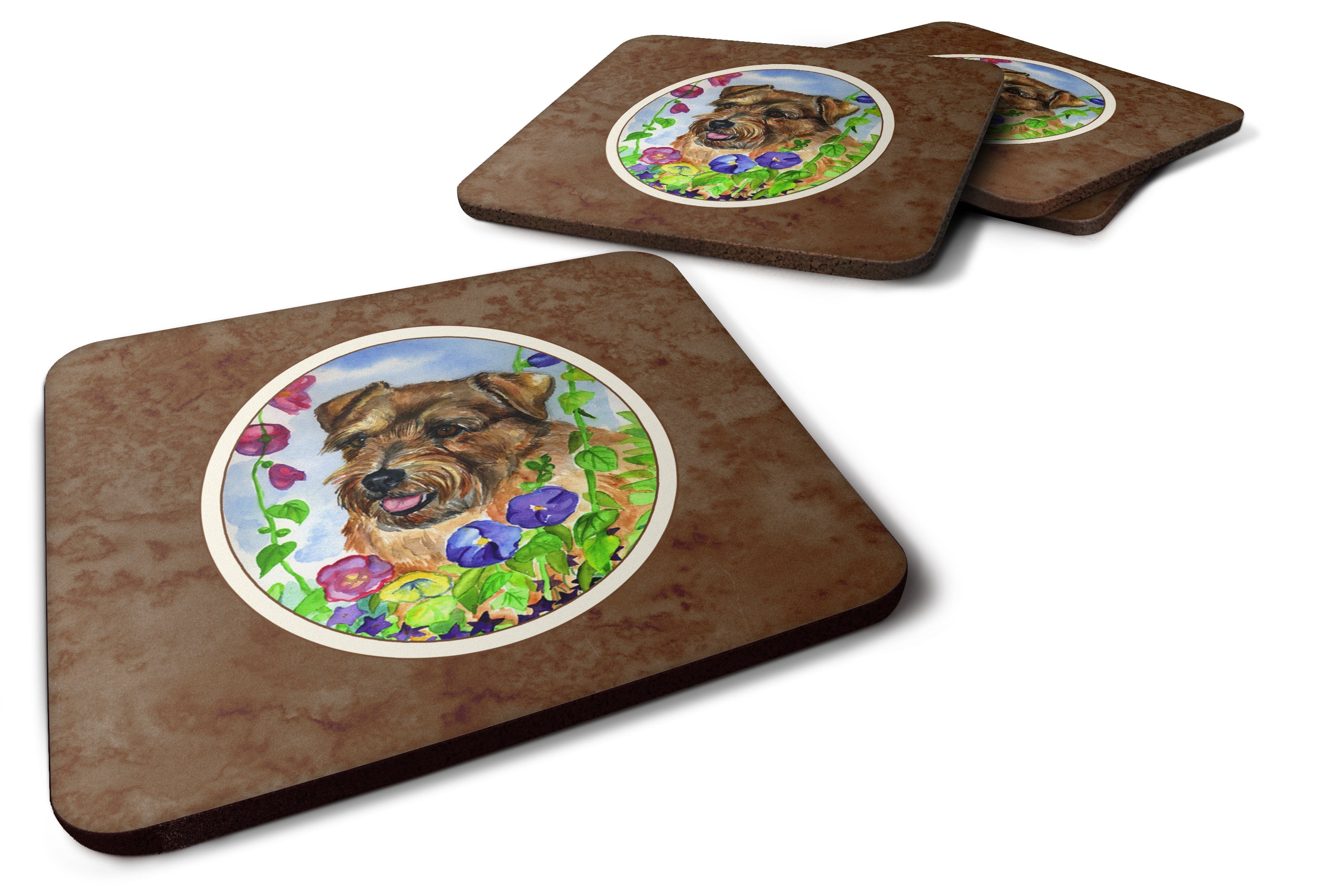 Norfolk Terrier Foam Coasters Set of 4 Cup Coasters for Indoor Outdoor, Tabletop Protection, Anti Slip, Mouse pad Material
