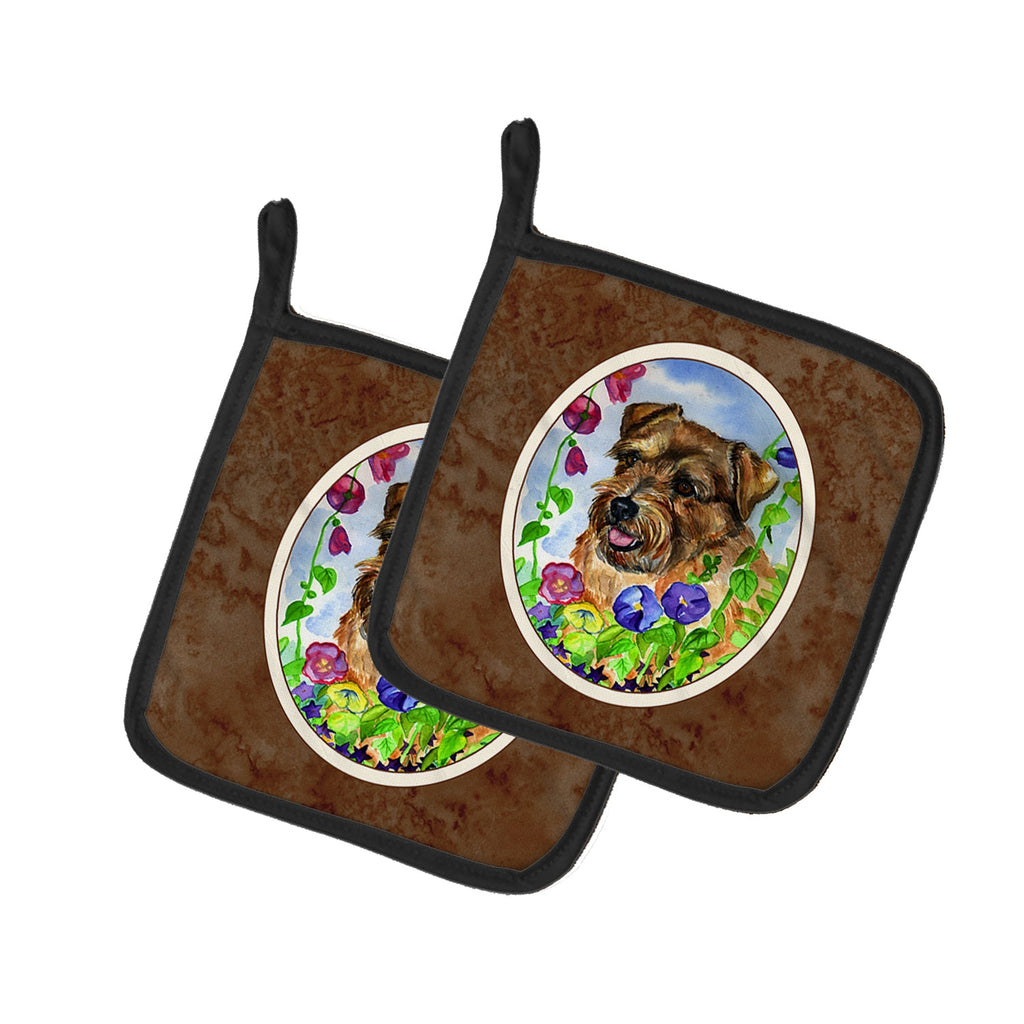 Norfolk Terrier Pot Holder Set of 2 Heat Resistant Quilted Hot Pads 7.5 x 7.5 Inch, Insulated Kitchen Trivets for Cooking & Baking