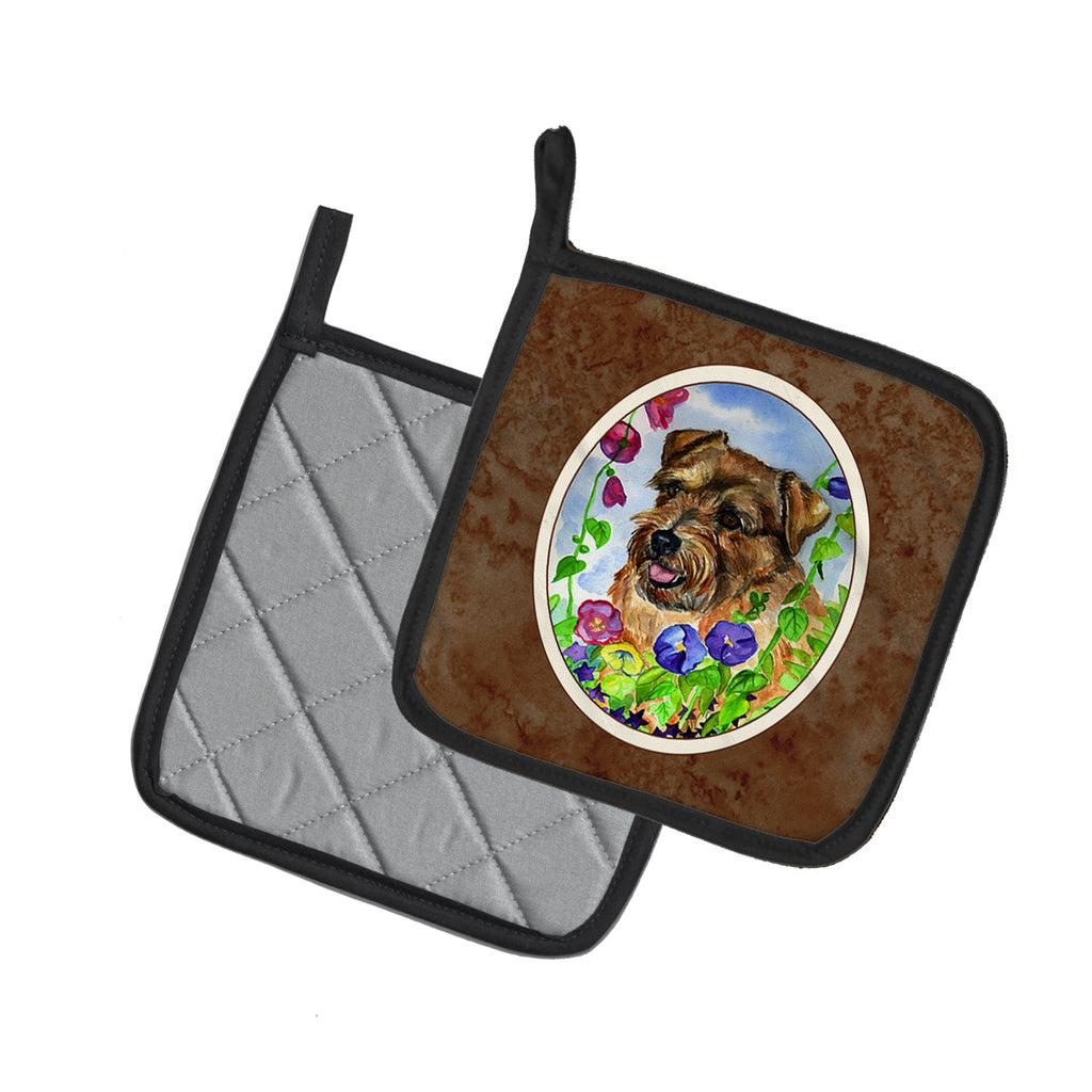 Norfolk Terrier Pot Holder Set of 2 Heat Resistant Quilted Hot Pads 7.5 x 7.5 Inch, Insulated Kitchen Trivets for Cooking & Baking
