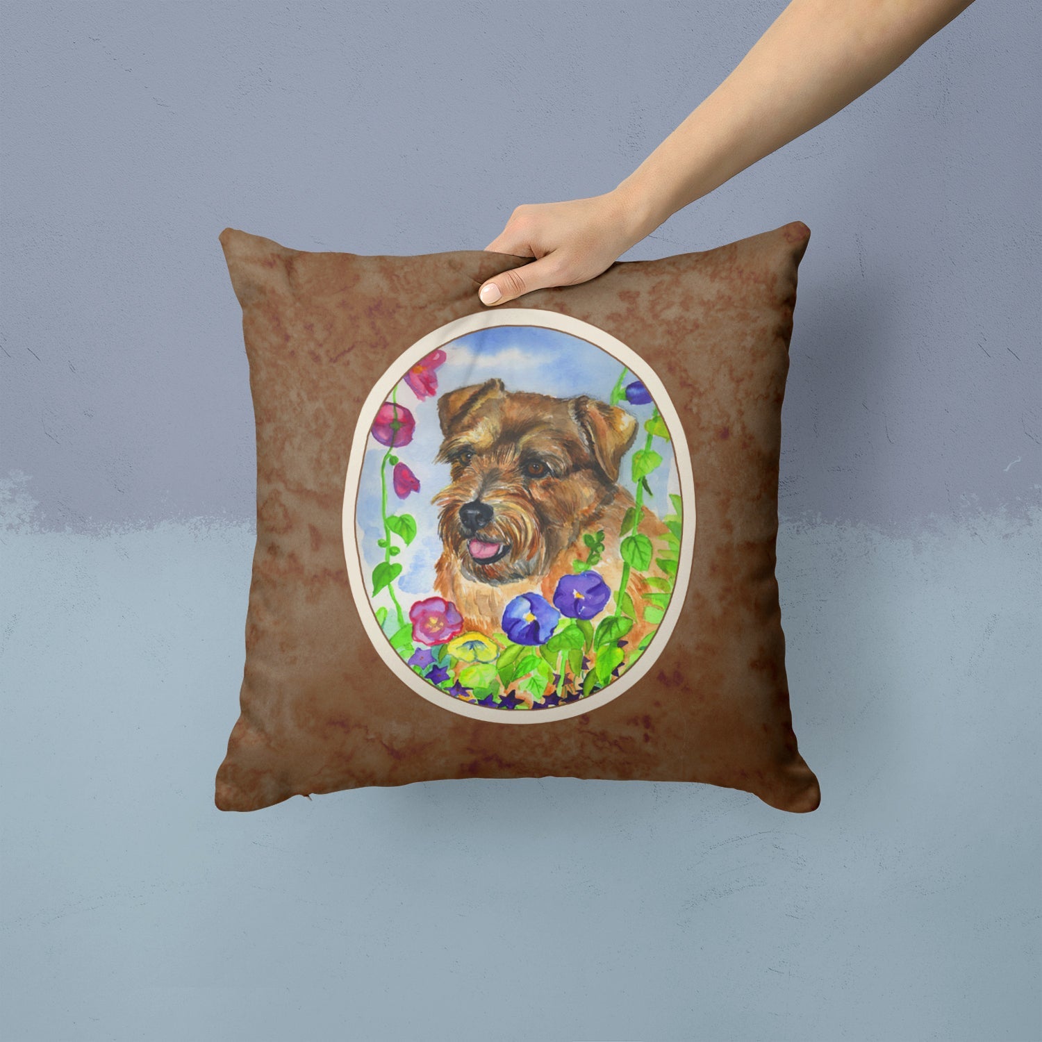 Norfolk Terrier Decorative Throw Pillow 14x14 Indoor Outdoor Accent Cushion, Fabric Cover with Insert for Sofa, Bed, Porch & Living Room