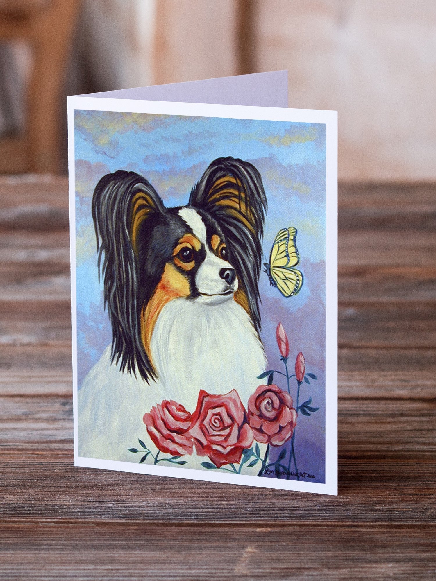 Papillon Yellow Butterfly Greeting Cards Pack of 8 Blank Cards with Envelopes Whimsical A7 Size 5x7