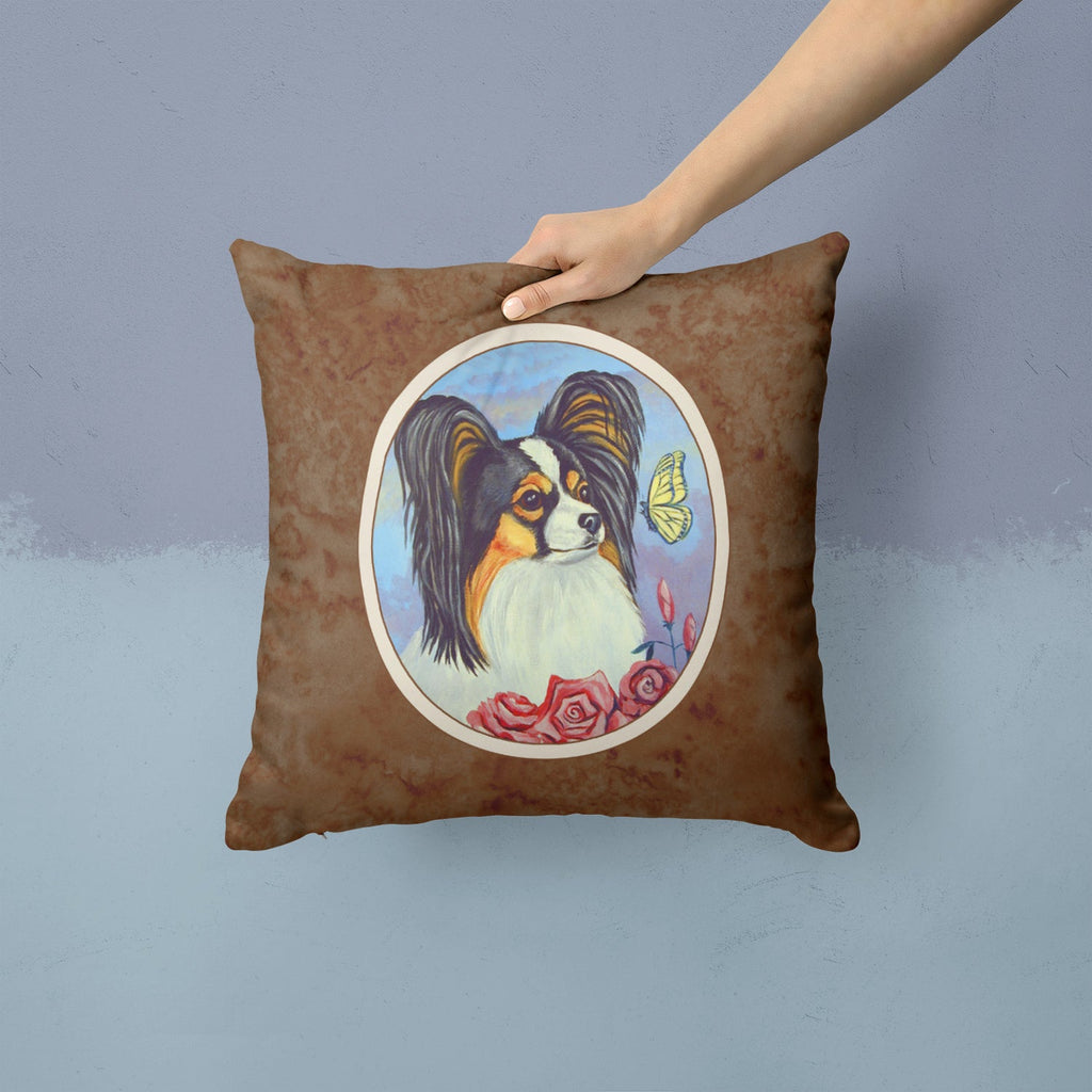 Papillon Yellow Butterfly Decorative Throw Pillow 14x14 Indoor Outdoor Accent Cushion, Fabric Cover with Insert for Sofa, Bed, Porch & Living Room