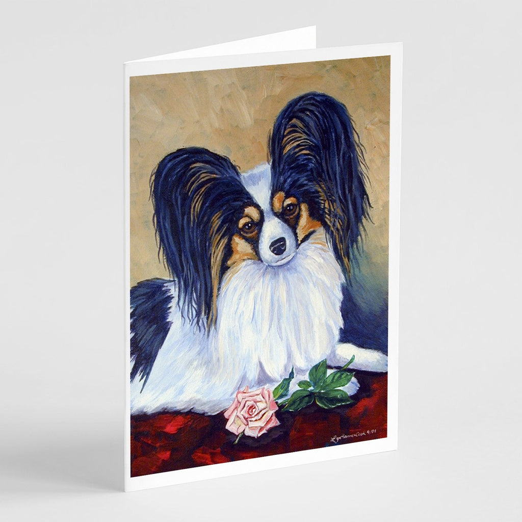 Papillon A Rose for you Greeting Cards Pack of 8 Blank Cards with Envelopes Whimsical A7 Size 5x7