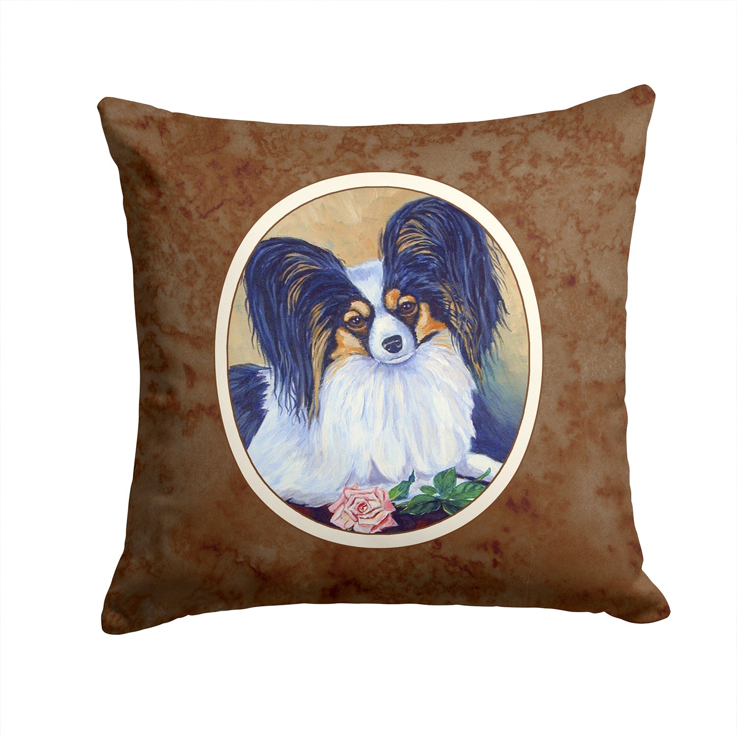 Papillon A Rose for you Decorative Throw Pillow 14x14 Indoor Outdoor Accent Cushion, Fabric Cover with Insert for Sofa, Bed, Porch & Living Room