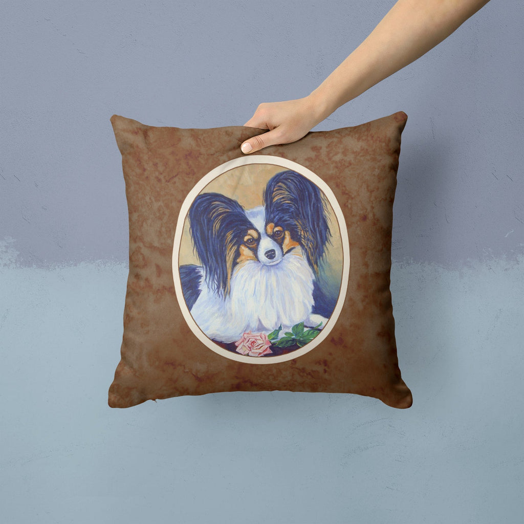 Papillon A Rose for you Decorative Throw Pillow 14x14 Indoor Outdoor Accent Cushion, Fabric Cover with Insert for Sofa, Bed, Porch & Living Room