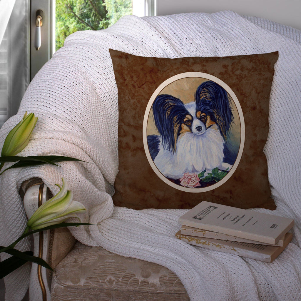 Papillon A Rose for you Decorative Throw Pillow 14x14 Indoor Outdoor Accent Cushion, Fabric Cover with Insert for Sofa, Bed, Porch & Living Room