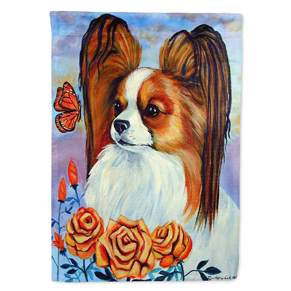 Papillon House Flag 28x40 Porch Sleeve Pole Decorative Outside Yard Banner Artwork Wall Hanging, Polyester