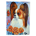 Papillon House Flag 28x40 Porch Sleeve Pole Decorative Outside Yard Banner Artwork Wall Hanging, Polyester