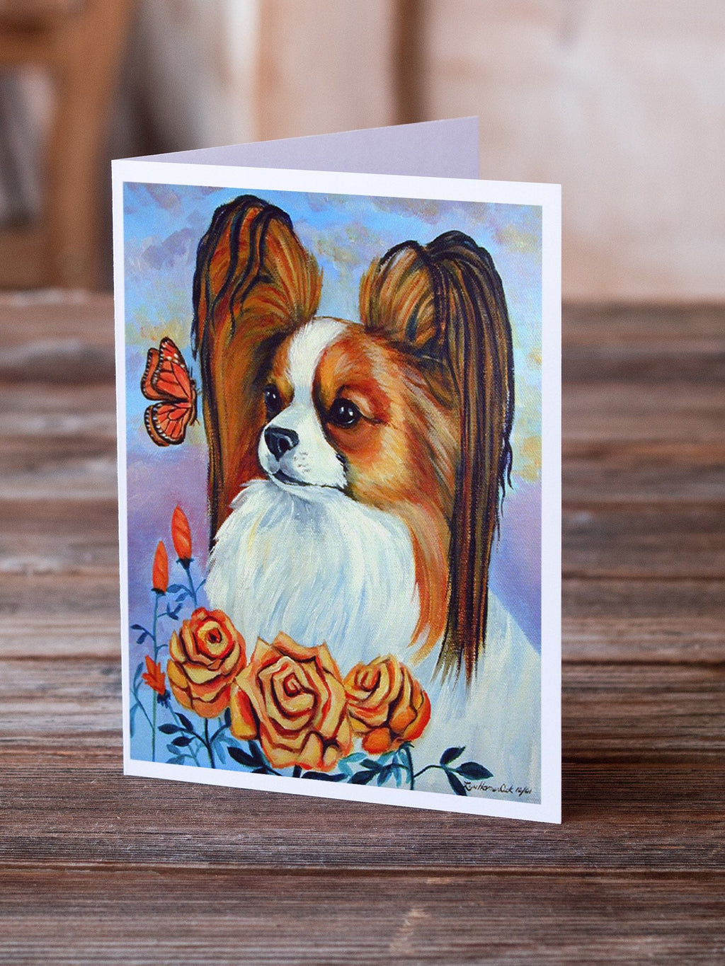 Papillon Greeting Cards Pack of 8 Blank Cards with Envelopes Whimsical A7 Size 5x7