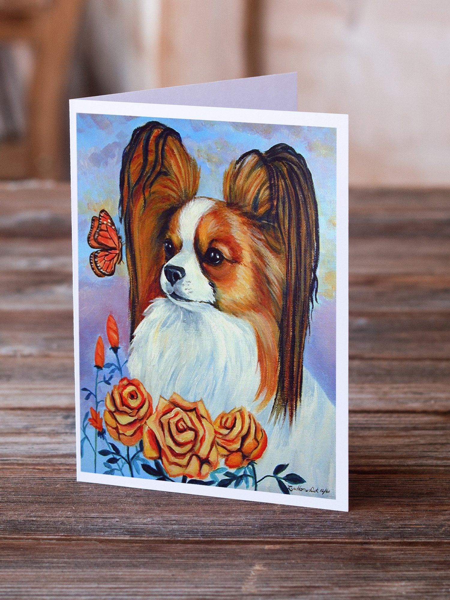 Papillon Greeting Cards Pack of 8 Blank Cards with Envelopes Whimsical A7 Size 5x7