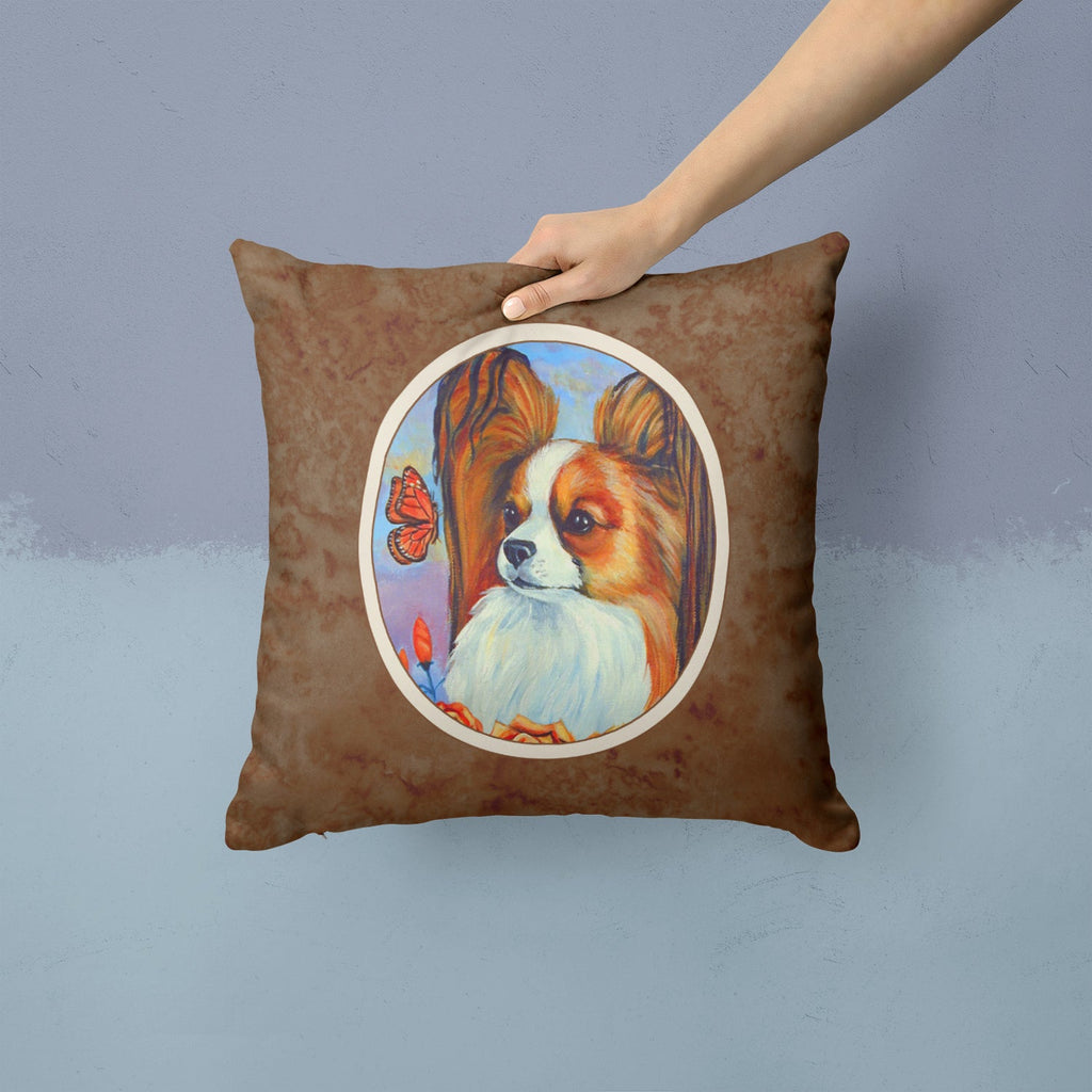 Papillon Decorative Throw Pillow 14x14 Indoor Outdoor Accent Cushion, Fabric Cover with Insert for Sofa, Bed, Porch & Living Room