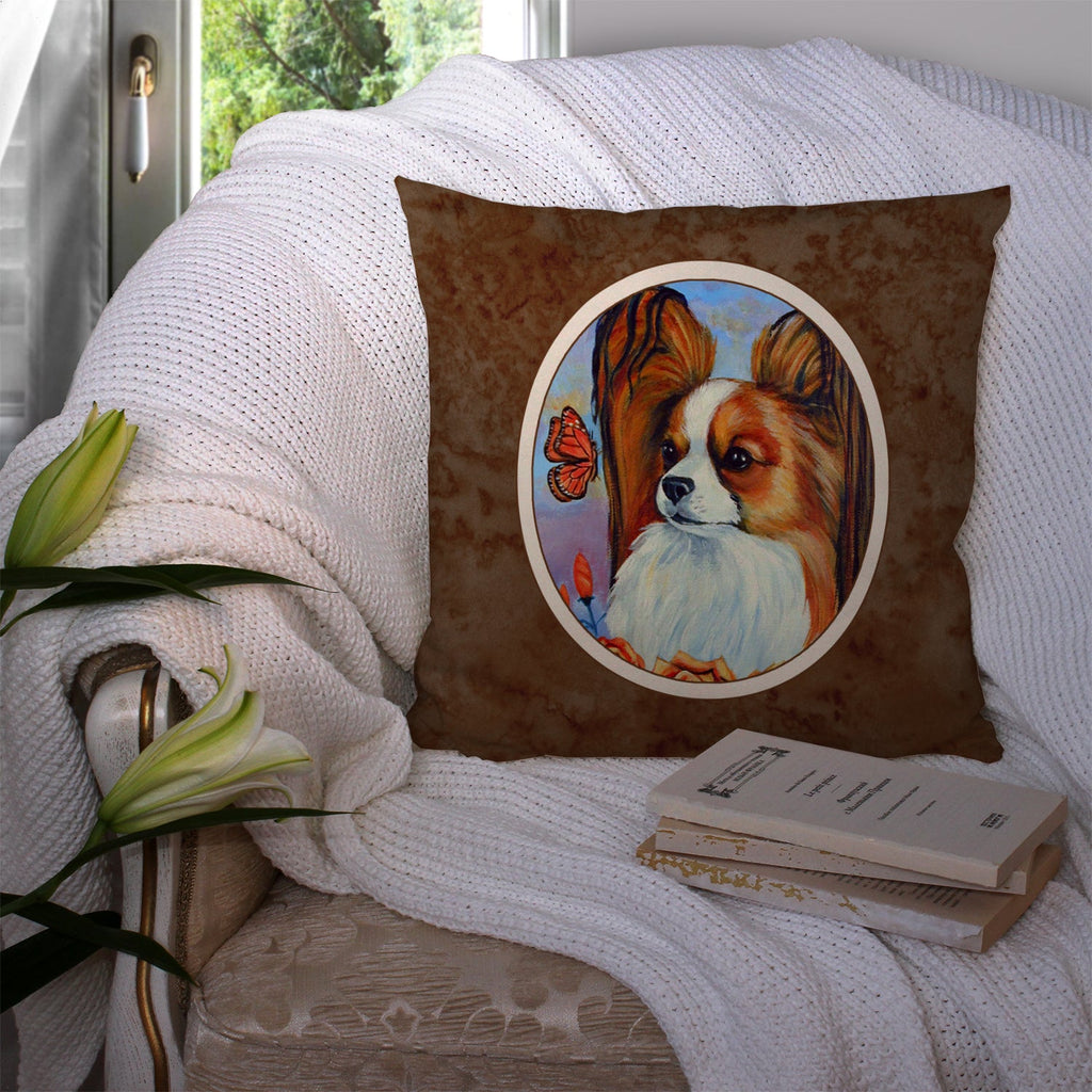 Papillon Decorative Throw Pillow 14x14 Indoor Outdoor Accent Cushion, Fabric Cover with Insert for Sofa, Bed, Porch & Living Room