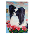 Papillon Black and White House Flag 28x40 Porch Sleeve Pole Decorative Outside Yard Banner Artwork Wall Hanging, Polyester