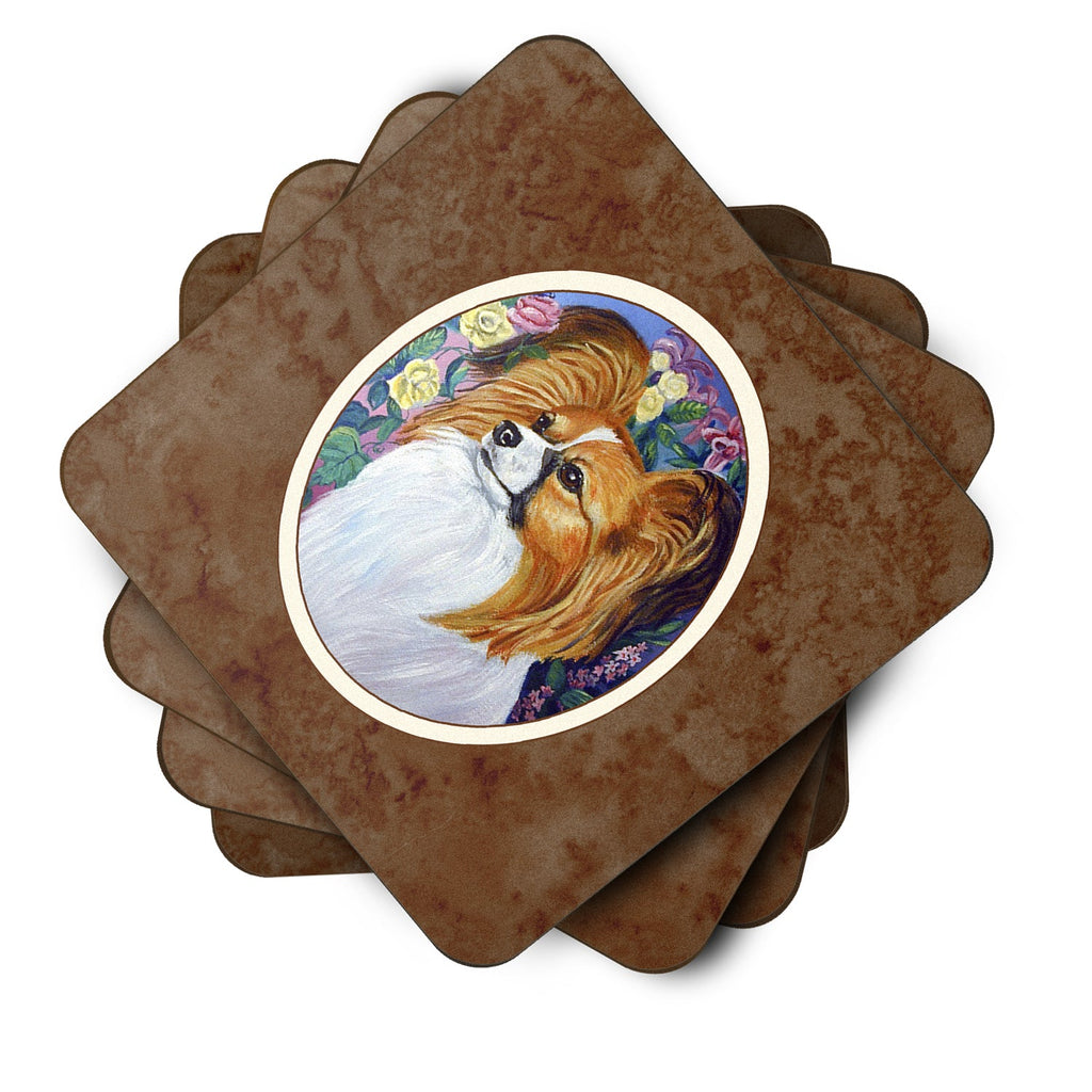Papillon Foam Coasters Set of 4 Cup Coasters for Indoor Outdoor, Tabletop Protection, Anti Slip, Mouse pad Material