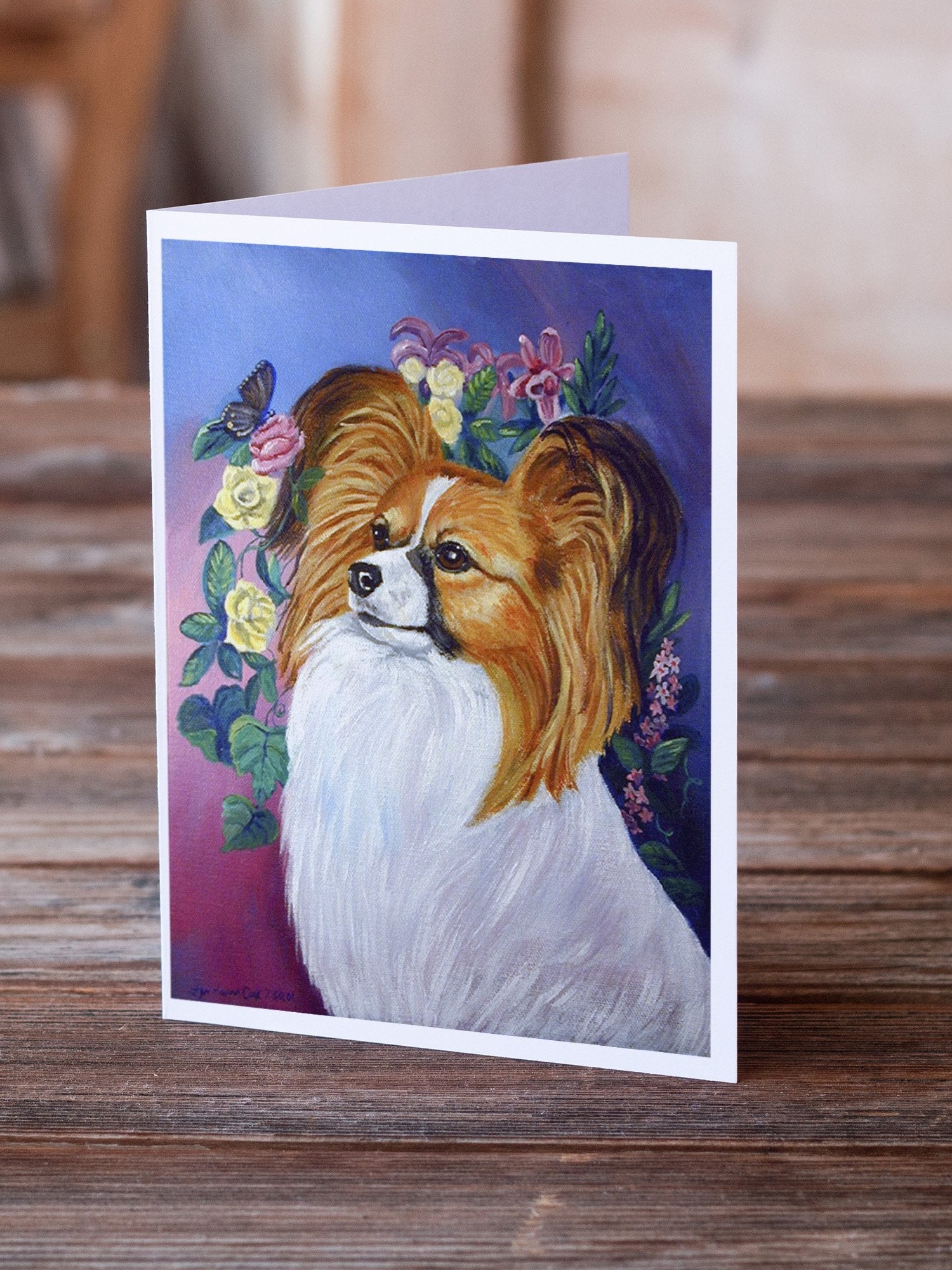 Papillon Greeting Cards Pack of 8 Blank Cards with Envelopes Whimsical A7 Size 5x7