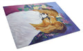 Papillon Cutting Board Tempered Glass Kitchen Cutting Surface, Heat Resistant Chopping, Non-Slip Feet, Food Prep & Serving