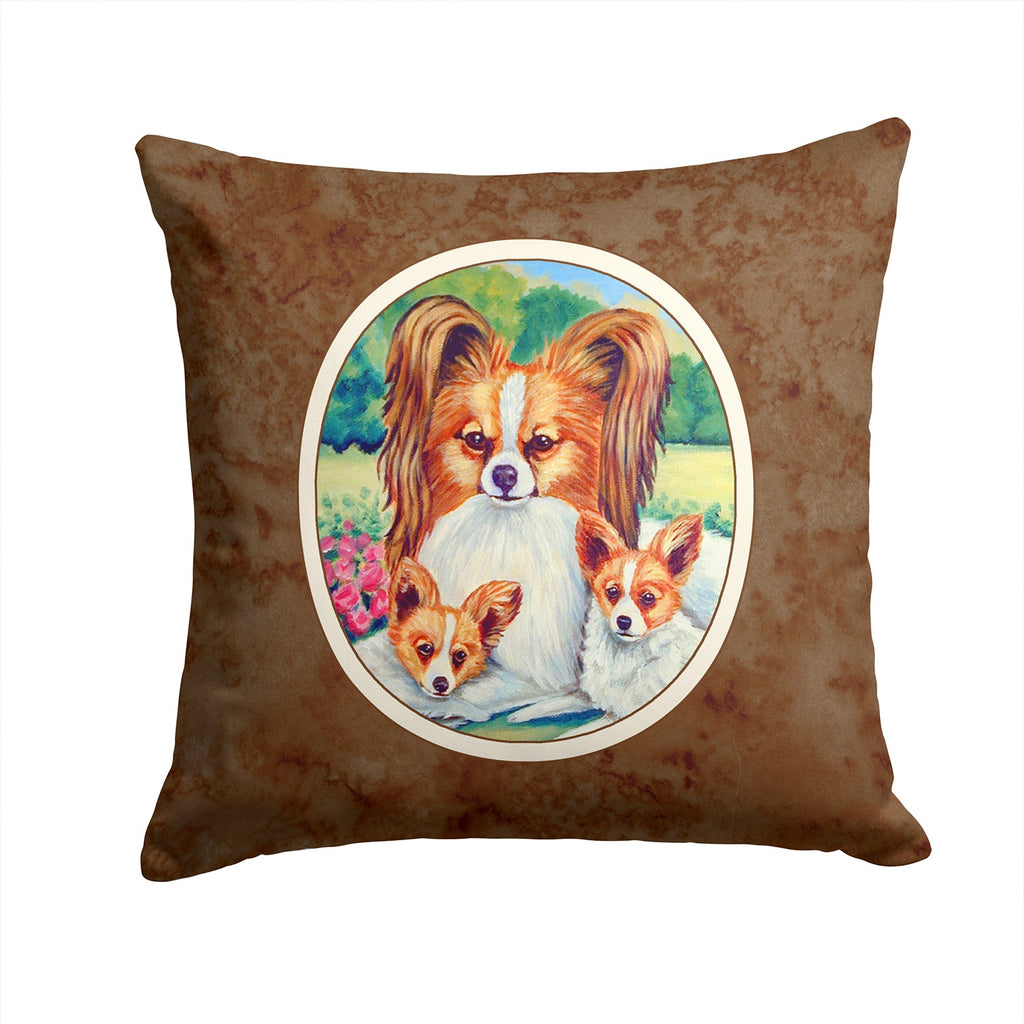 Papillon A Momma's Love Decorative Throw Pillow 14x14 Indoor Outdoor Accent Cushion, Fabric Cover with Insert for Sofa, Bed, Porch & Living Room