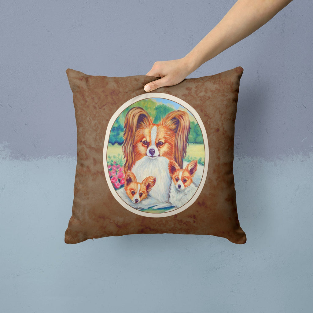 Papillon A Momma's Love Decorative Throw Pillow 14x14 Indoor Outdoor Accent Cushion, Fabric Cover with Insert for Sofa, Bed, Porch & Living Room