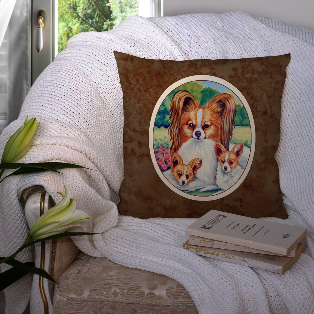 Papillon A Momma's Love Decorative Throw Pillow 14x14 Indoor Outdoor Accent Cushion, Fabric Cover with Insert for Sofa, Bed, Porch & Living Room