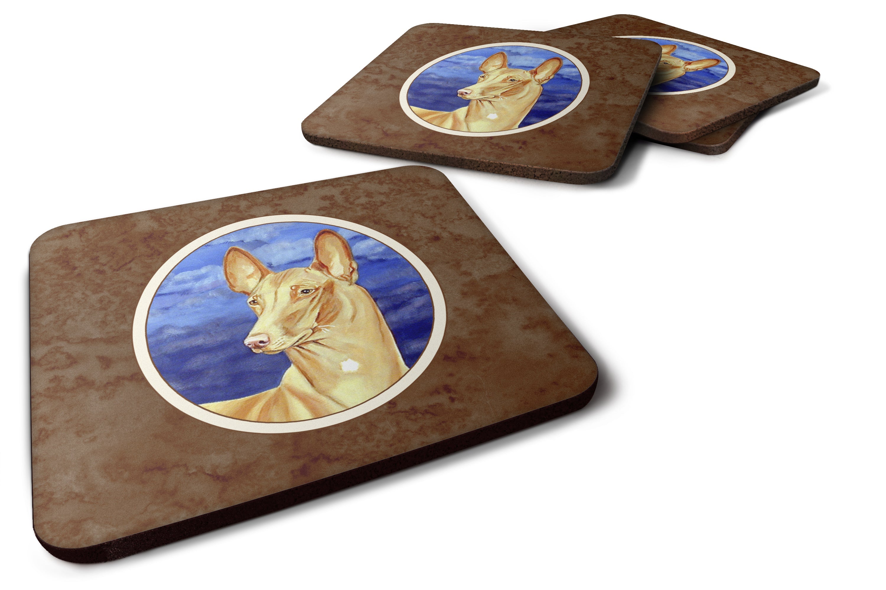 Pharaoh Hound Foam Coasters Set of 4 Cup Coasters for Indoor Outdoor, Tabletop Protection, Anti Slip, Mouse pad Material