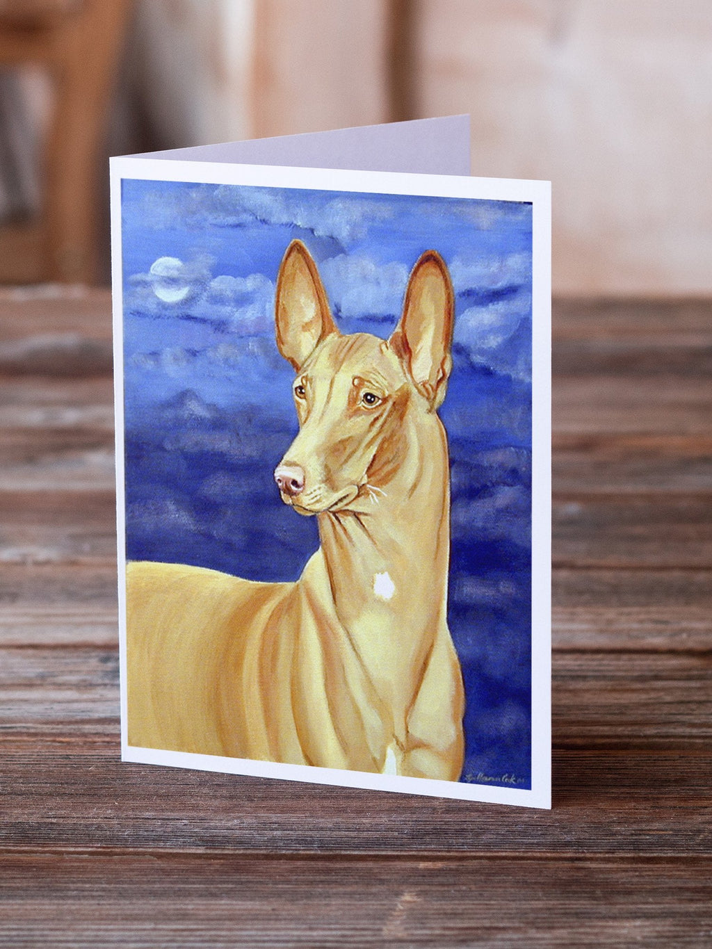 Pharaoh Hound Greeting Cards Pack of 8 Blank Cards with Envelopes Whimsical A7 Size 5x7