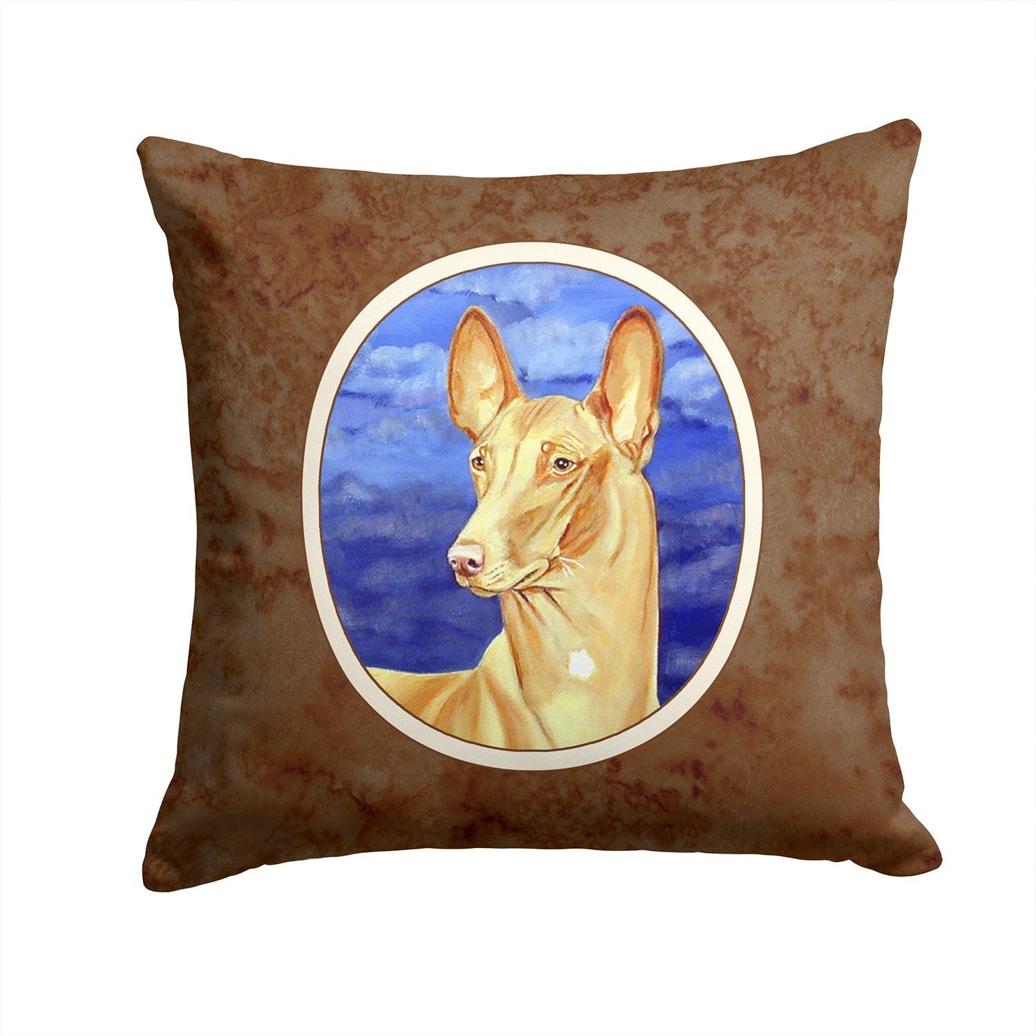 Pharaoh Hound Decorative Throw Pillow 14x14 Indoor Outdoor Accent Cushion, Fabric Cover with Insert for Sofa, Bed, Porch & Living Room