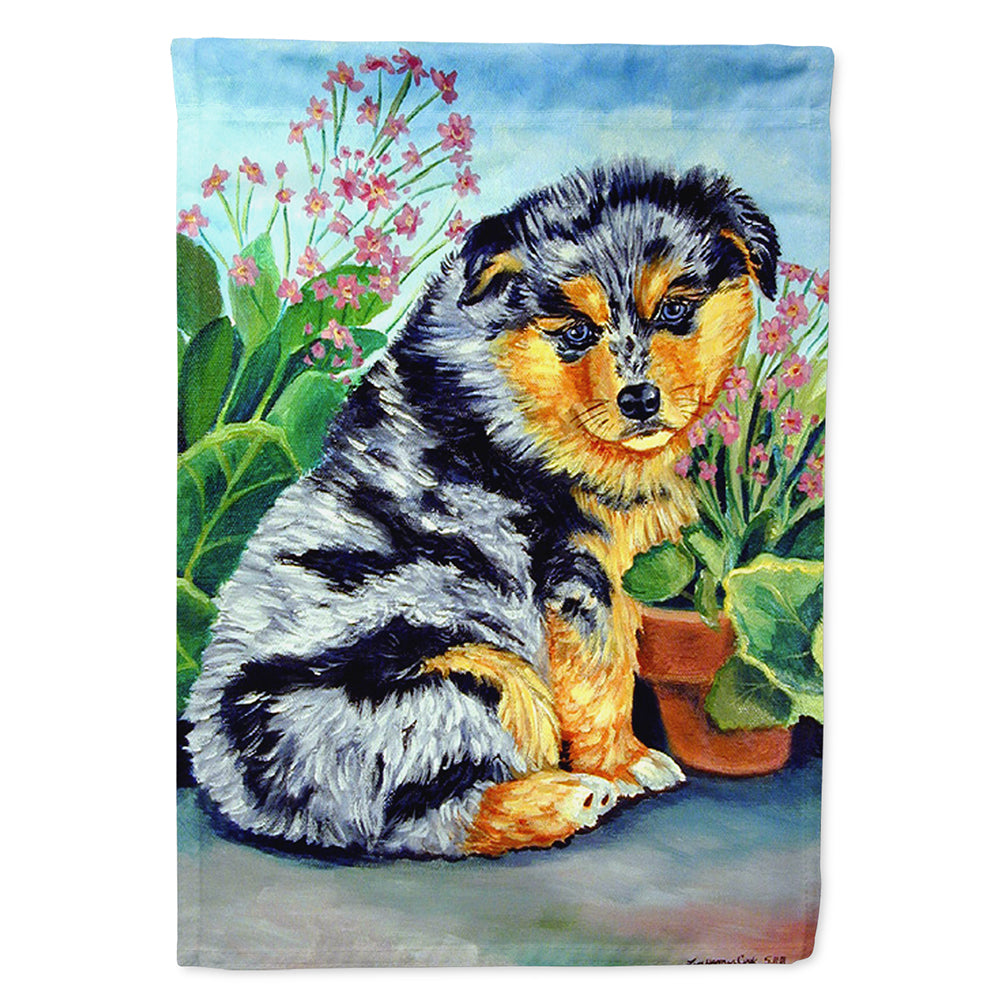 Australian Shepherd Puppy House Flag 28x40 Porch Sleeve Pole Decorative Outside Yard Banner Artwork Wall Hanging, Polyester